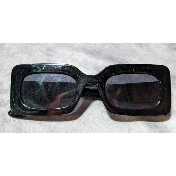 Free People Retro Mod Black Rectangular Sunglasses - Picture 4 of 8